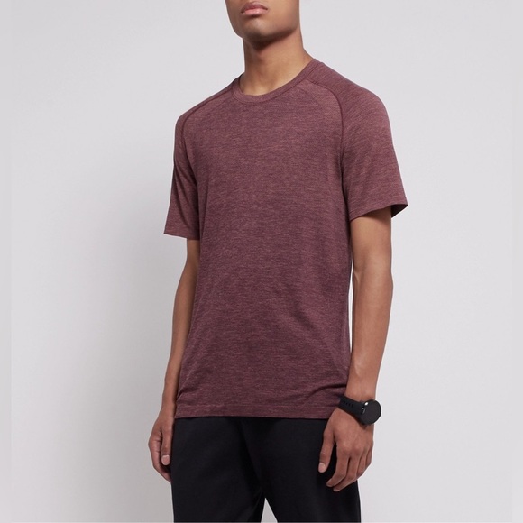 Lululemon - Metal Vent Tech Mélange Stretch-Jersey T-Shirt - Burgundy XL - Picture 1 of 7